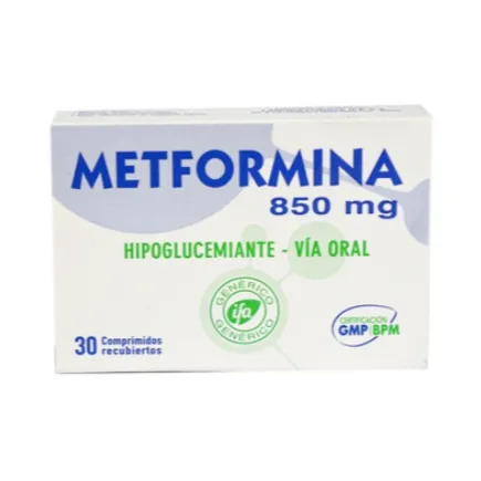 METFORMINA 850 MG CAJA X 30 COMPRIMIDOS - Ecofarma